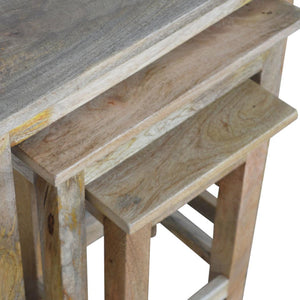 Country Solid Wood Stool Set | Set of 3 | Rustic Multi-Purpose Seating