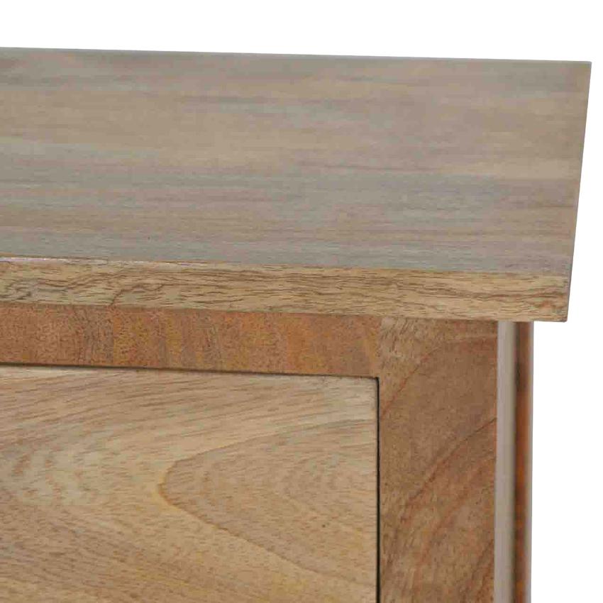 Country Storage Cabinet | Solid Mango Wood | Oak Finish | 2 Door Cabinet with Drawer