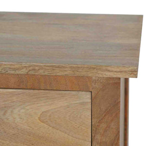 Country Storage Cabinet | Solid Mango Wood | Oak Finish | 2 Door Cabinet with Drawer