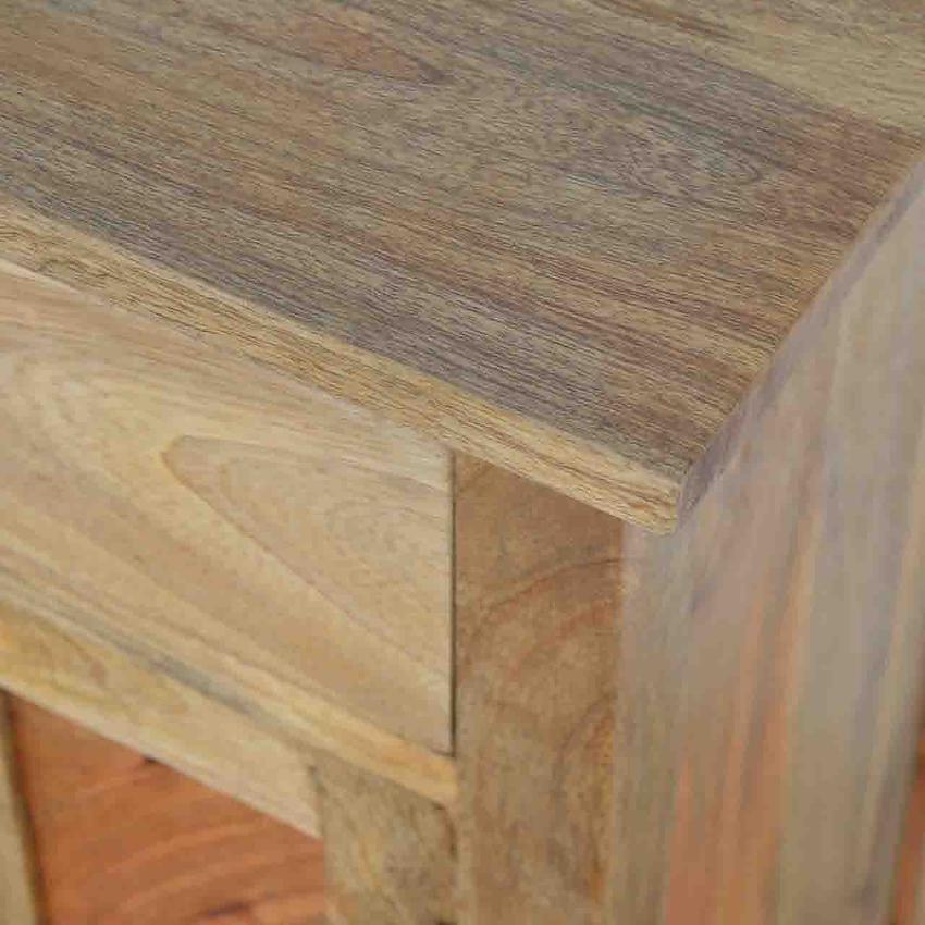 Country Storage Cabinet | Solid Mango Wood | Oak Finish | 2 Door Cabinet with Drawer