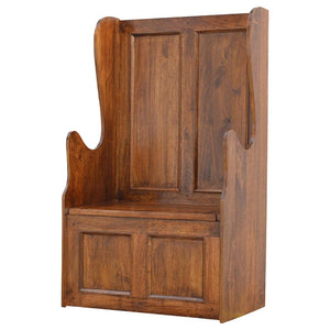 Country Style Monks Bench | Lift-Up Storage | Hallway Seating