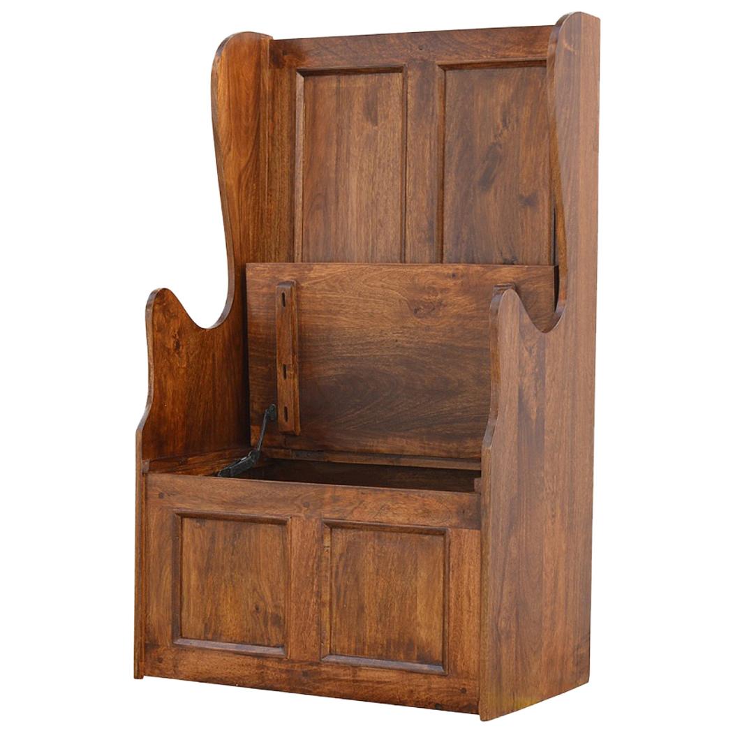 Country Style Monks Bench | Lift-Up Storage | Hallway Seating