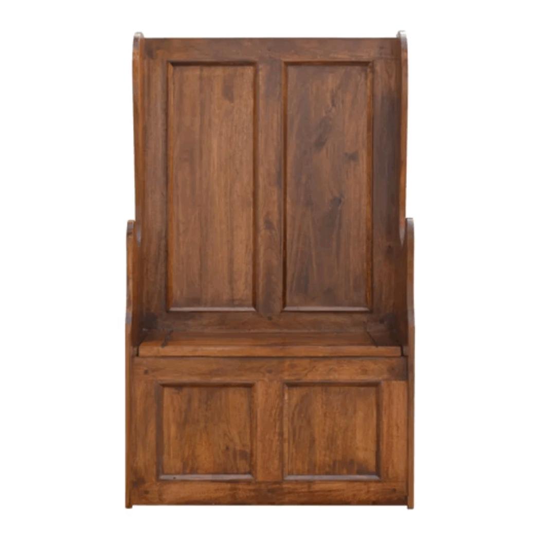 Country Style Monks Bench | Lift-Up Storage | Hallway Seating