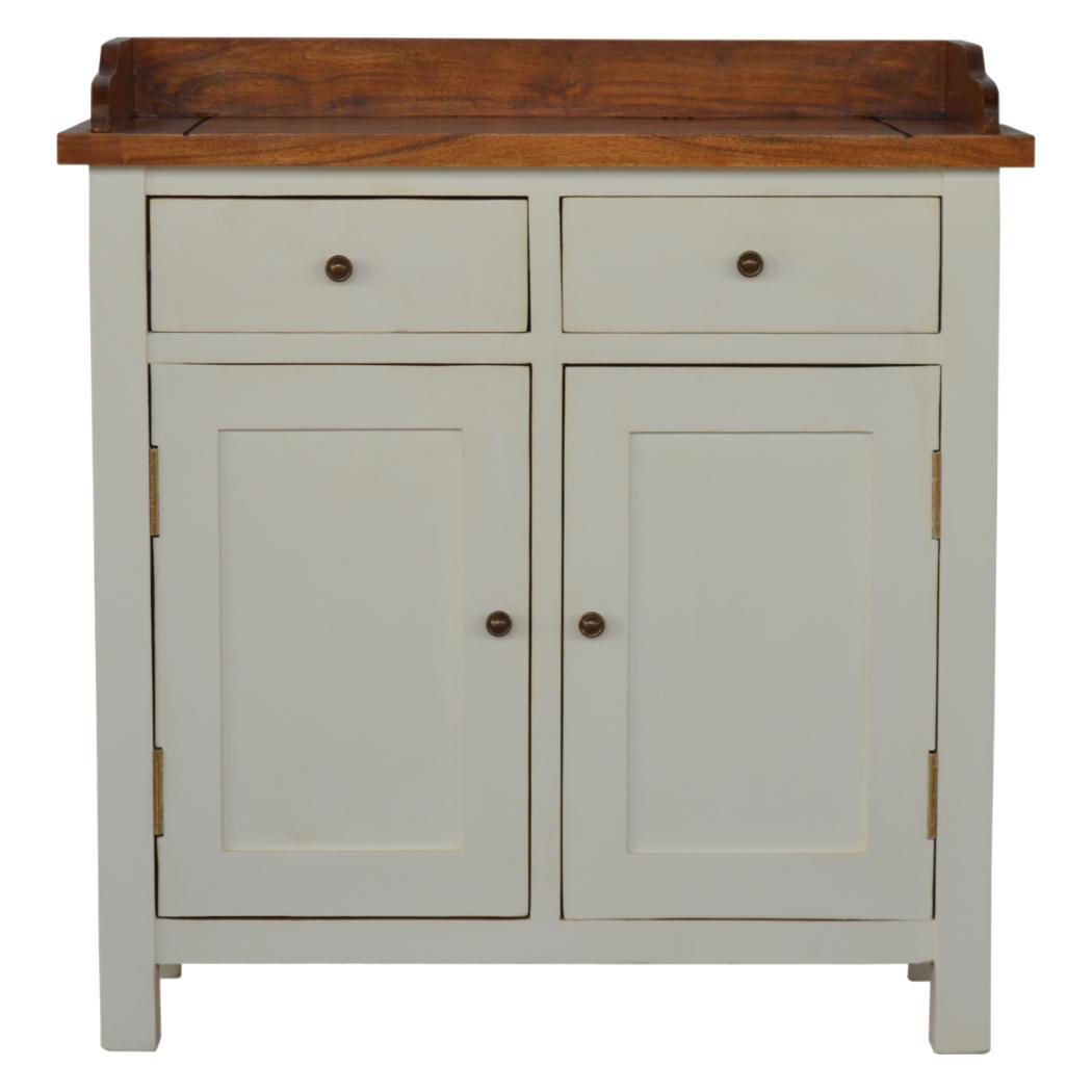 Country Two-Tone Kitchen Cabinet | Freestanding Storage | Rustic Utility Furniture