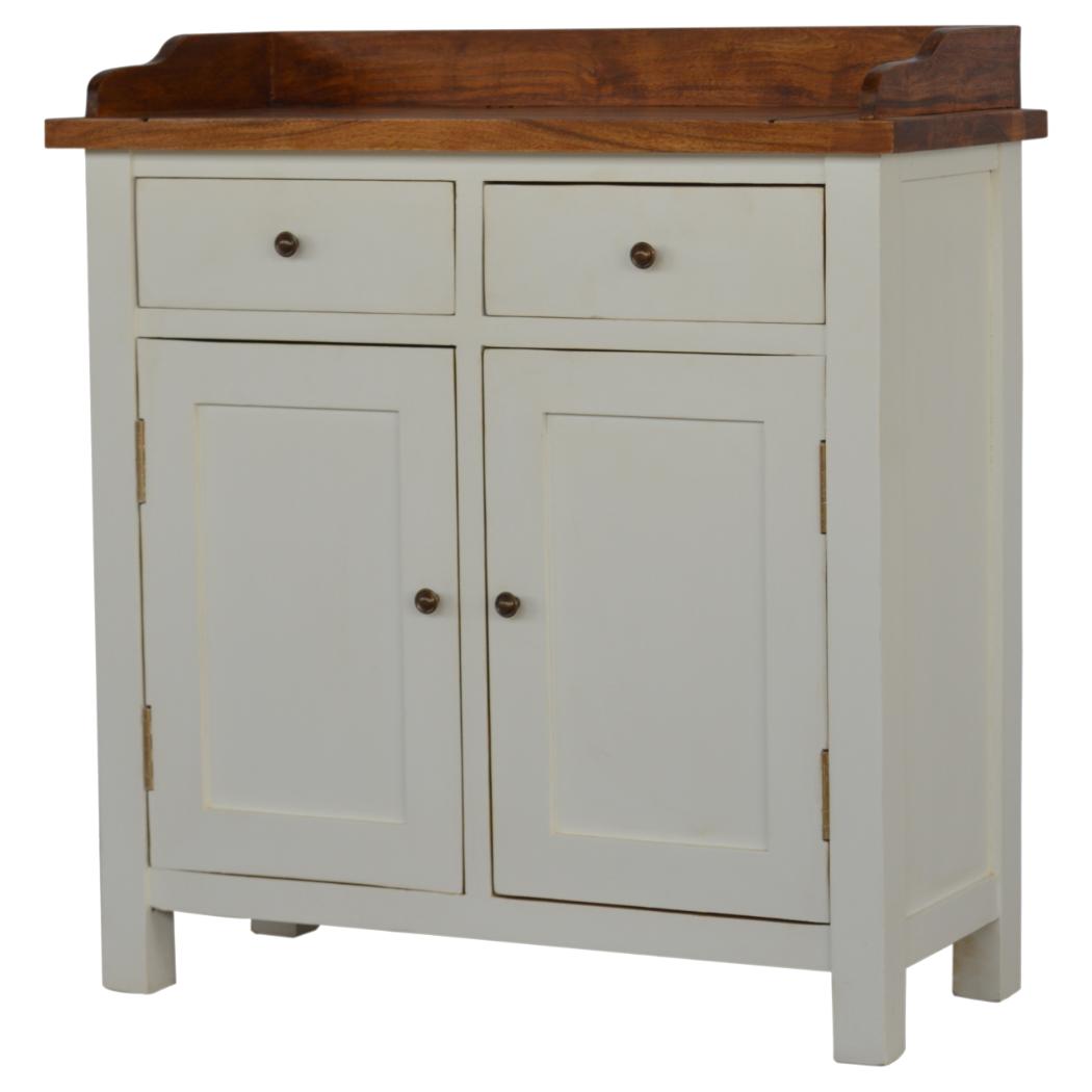 Country Two-Tone Kitchen Cabinet | Freestanding Storage | Rustic Utility Furniture