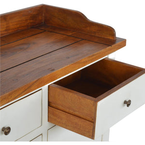 Country Two-Tone Kitchen Cabinet | Freestanding Storage | Rustic Utility Furniture