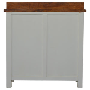 Country Two-Tone Kitchen Cabinet | Freestanding Storage | Rustic Utility Furniture