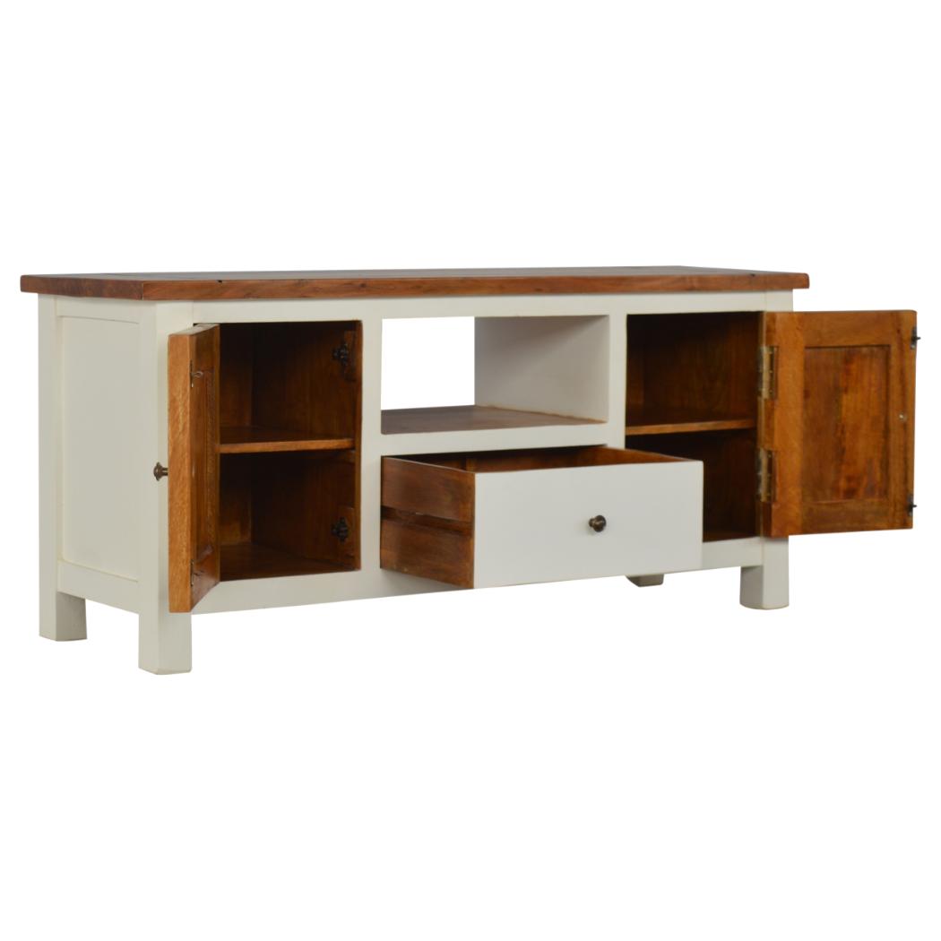 Country Two-Tone Media Unit | TV Storage Cabinet | Rustic Contrast Finish