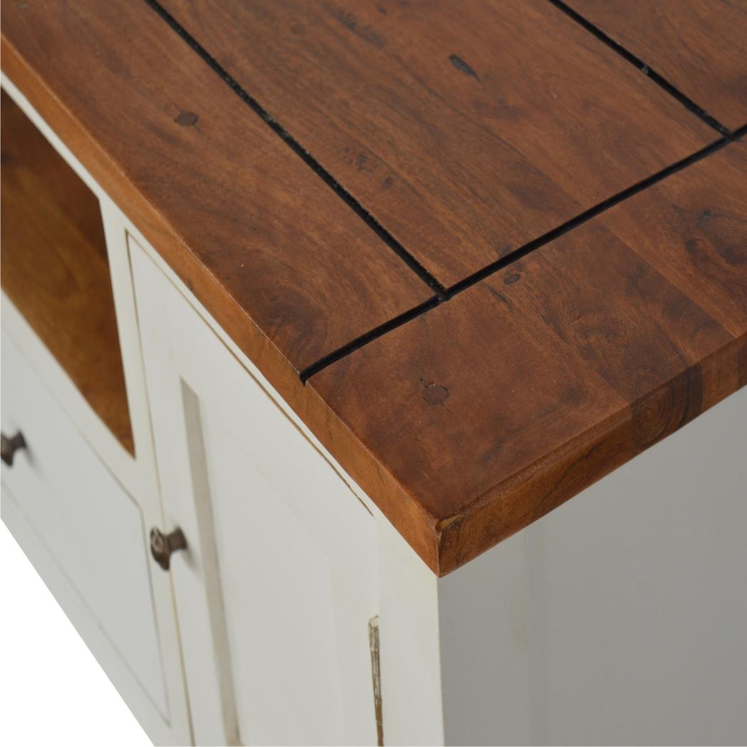 Country Two-Tone Media Unit | TV Storage Cabinet | Rustic Contrast Finish