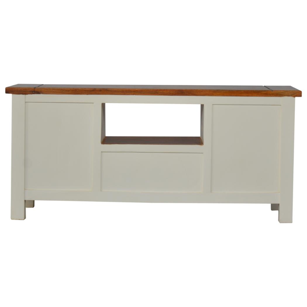 Country Two-Tone Media Unit | TV Storage Cabinet | Rustic Contrast Finish