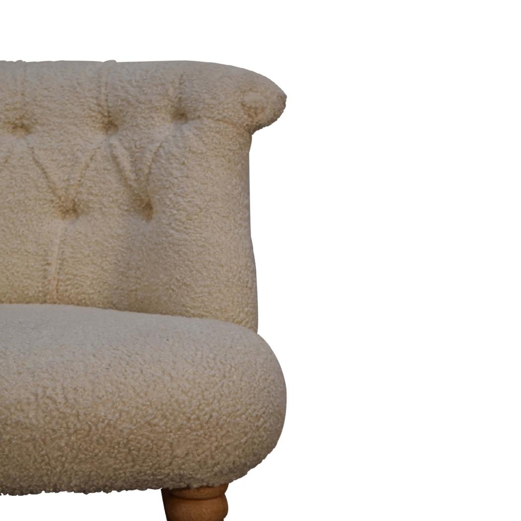 Cream Bouclé Accent Chair | Curved Upholstery | Living Room Seating