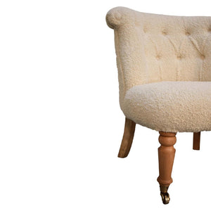 Cream Bouclé Accent Chair | Curved Upholstery | Living Room Seating