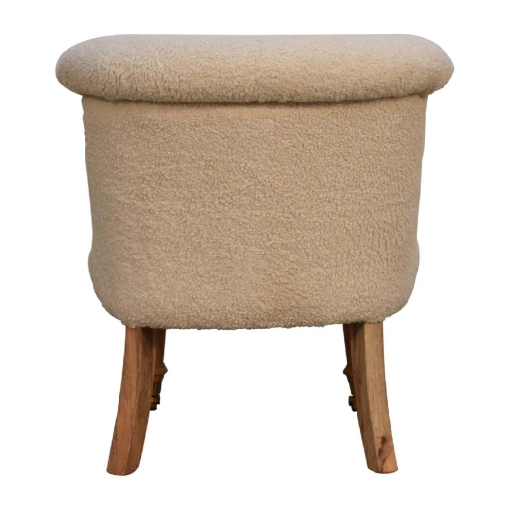 Cream Bouclé Accent Chair | Curved Upholstery | Living Room Seating