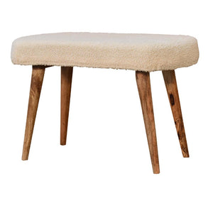 Cream Boucle Nordic Bench | Cream Bouclé Upholstery | Artisan-Crafted Design