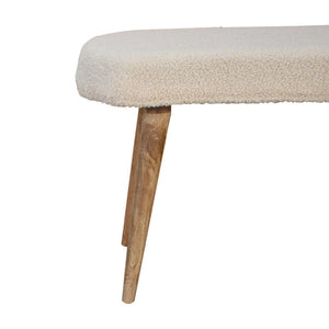 Cream Boucle Nordic Bench | Cream Bouclé Upholstery | Artisan-Crafted Design