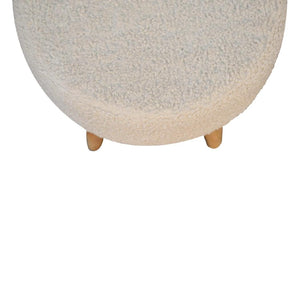 Cream Boucle Petite Footstool | Cream Bouclé Upholstery | Compact Design