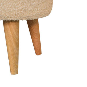 Cream Boucle Petite Footstool | Cream Bouclé Upholstery | Compact Design