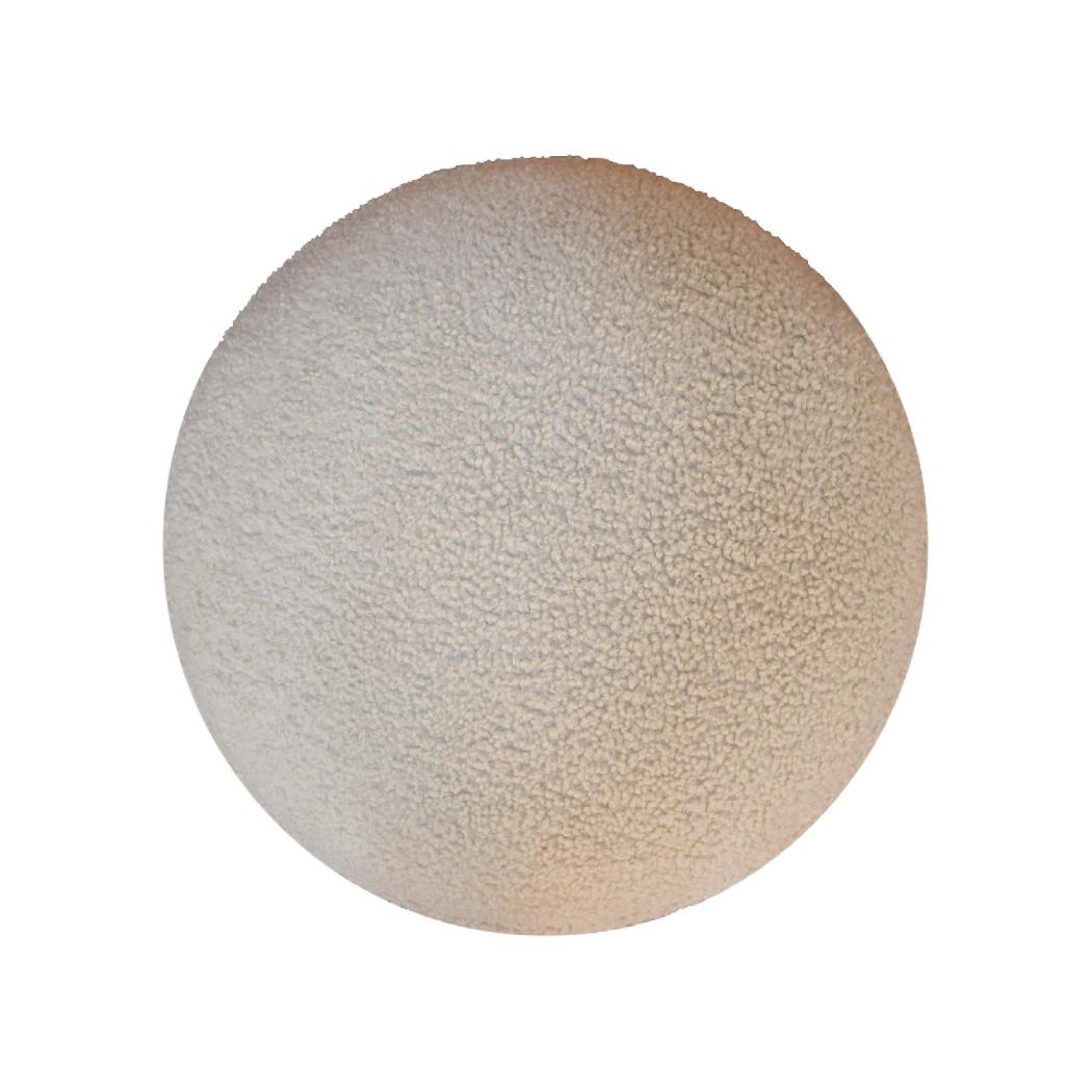 Cream Boucle Rounded Footstool | Cream Bouclé Upholstery | Sculptural Curved Design