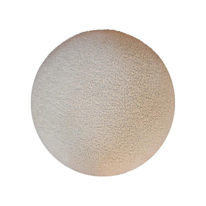 Cream Boucle Rounded Footstool | Cream Bouclé Upholstery | Sculptural Curved Design