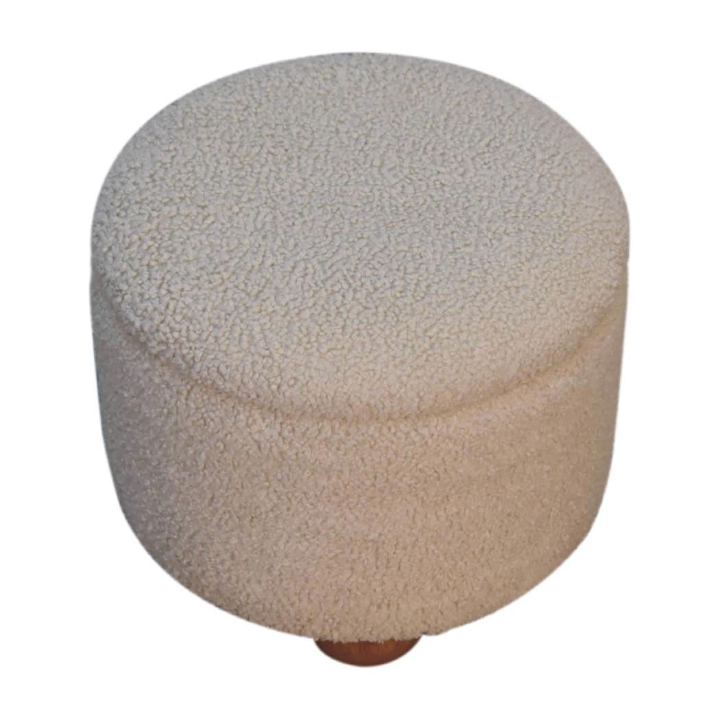 Cream Bouclé Storage Footstool | Hidden Storage Ottoman | Soft Neutral Upholstery