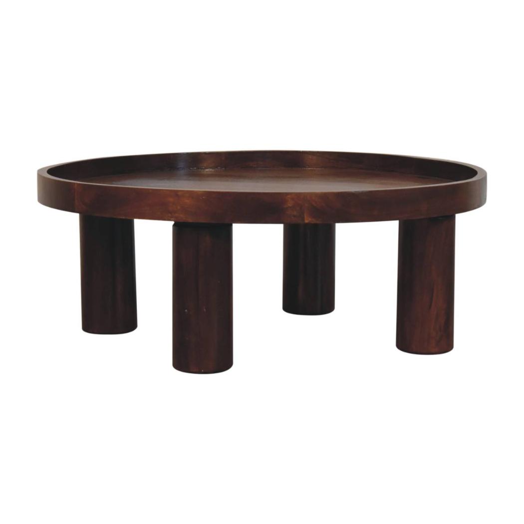 Crescent Coffee Table | Solid Mango Wood | Chestnut Finish