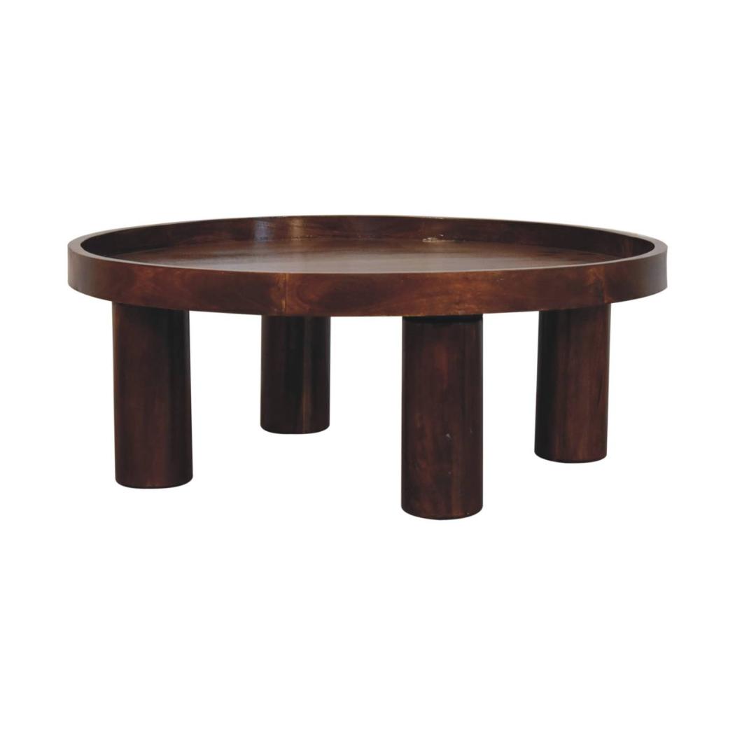 Crescent Coffee Table | Solid Mango Wood | Chestnut Finish