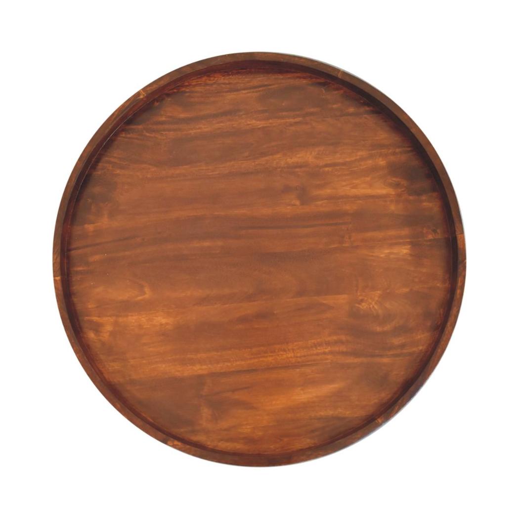 Crescent Coffee Table | Solid Mango Wood | Chestnut Finish