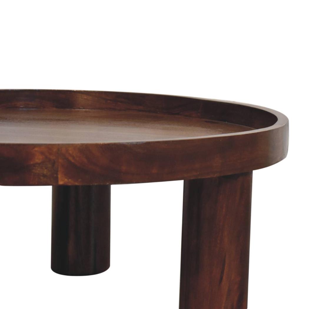 Crescent Coffee Table | Solid Mango Wood | Chestnut Finish