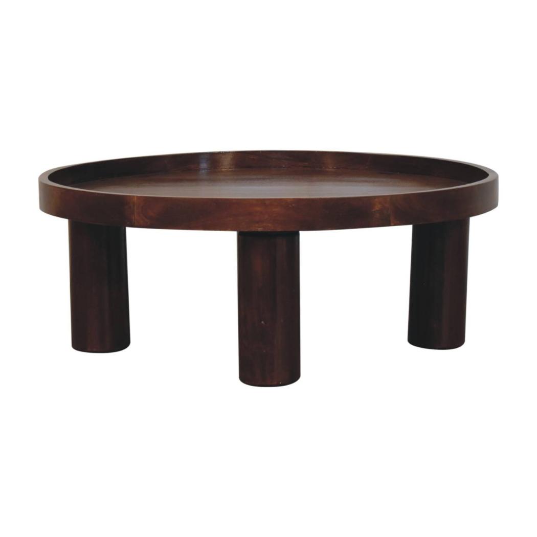 Crescent Coffee Table | Solid Mango Wood | Chestnut Finish