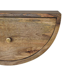 Crescent Floating Bedside Table | Wall-Mounted Bedroom Storage