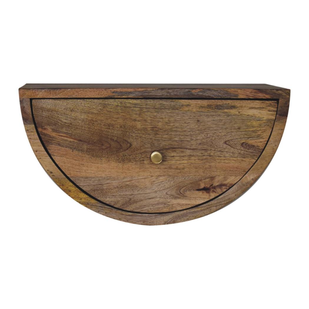 Crescent Floating Bedside Table | Wall-Mounted Bedroom Storage