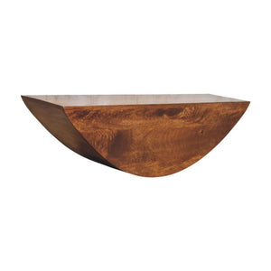 Crescent Floating Wall Shelf | Solid Mango Wood | Curved Display Ledge