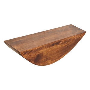 Crescent Floating Wall Shelf | Solid Mango Wood | Curved Display Ledge