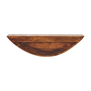 Crescent Floating Wall Shelf | Solid Mango Wood | Curved Display Ledge