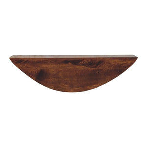 Crescent Floating Wall Shelf | Solid Mango Wood | Curved Display Ledge