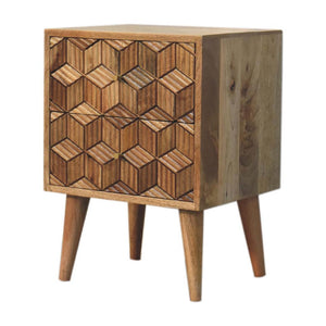 Cubana Bedside | Solid Mango Wood | Natural Wood Finish | Artisan-Crafted Design