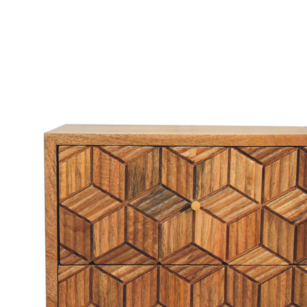 Cubana Bedside | Solid Mango Wood | Natural Wood Finish | Artisan-Crafted Design