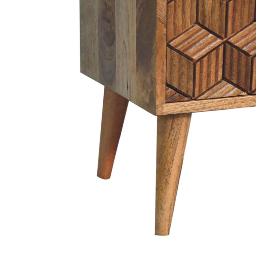 Cubana Bedside | Solid Mango Wood | Natural Wood Finish | Artisan-Crafted Design