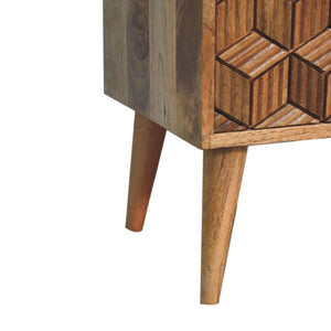 Cubana Bedside | Solid Mango Wood | Natural Wood Finish | Artisan-Crafted Design