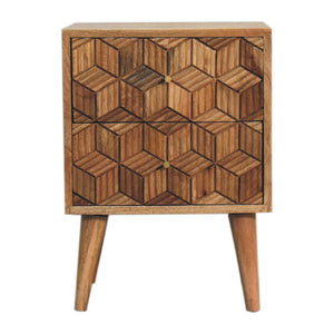 Cubana Bedside | Solid Mango Wood | Natural Wood Finish | Artisan-Crafted Design