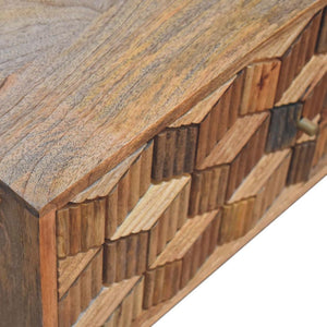 Cubana Media Unit | Solid Mango Wood | Natural Wood Finish | Artisan-Crafted Design