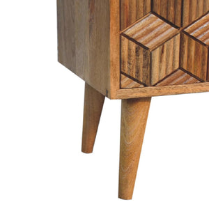 Cubana Media Unit | Solid Mango Wood | Natural Wood Finish | Artisan-Crafted Design
