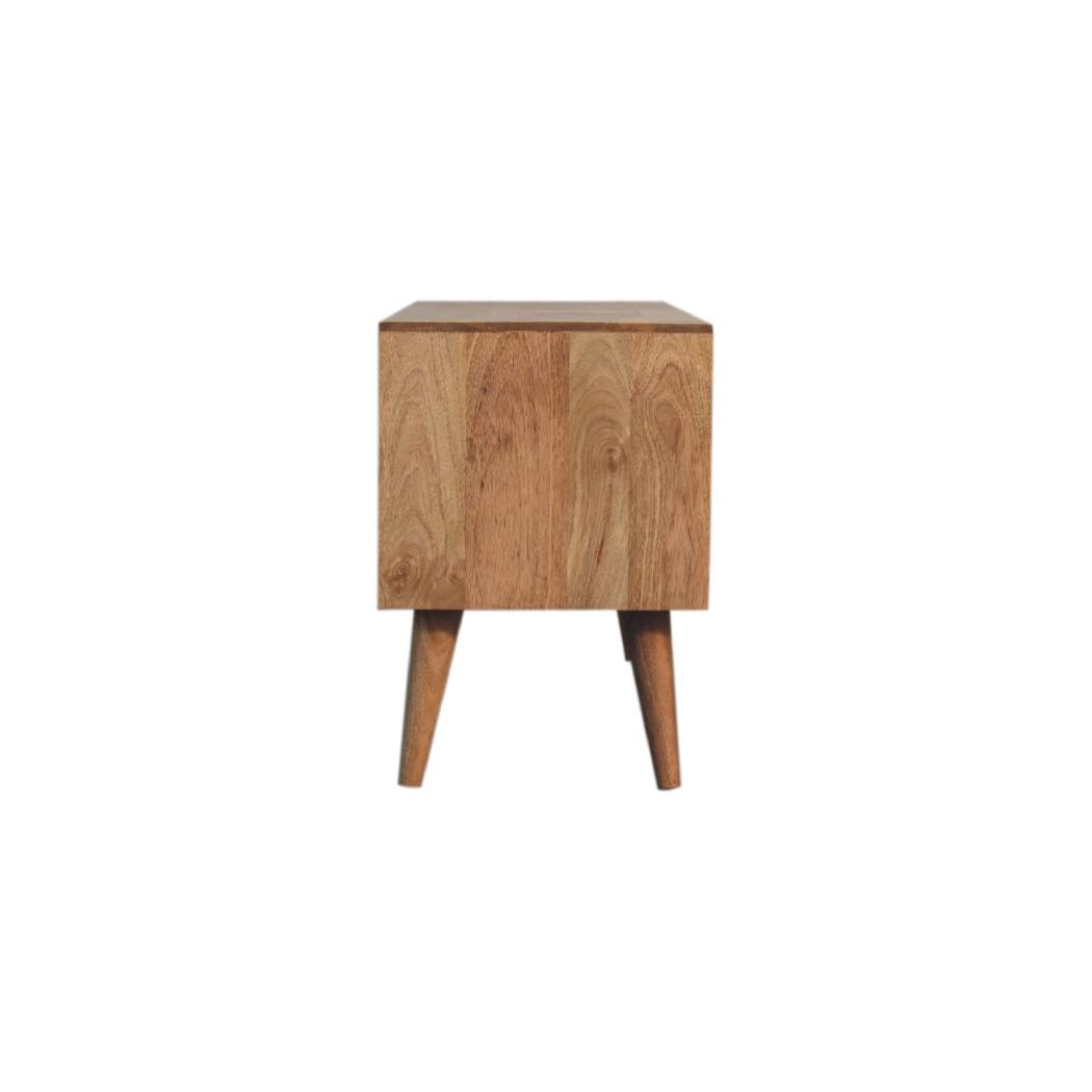 Cubana Media Unit | Solid Mango Wood | Natural Wood Finish | Artisan-Crafted Design