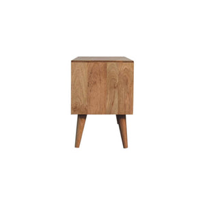 Cubana Media Unit | Solid Mango Wood | Natural Wood Finish | Artisan-Crafted Design