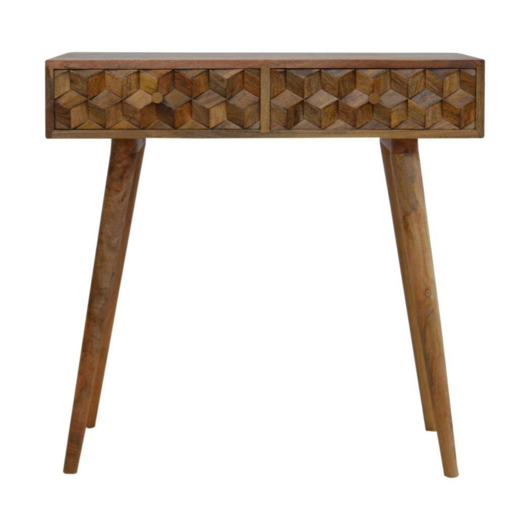 Cube Carved Console Table | Cube-Carved Detail | Hallway Console