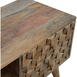 Cube Carved Media Unit | Cube-Carved Detail | TV & Media Storage