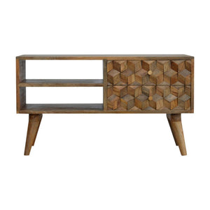 Cube Carved Media Unit | Cube-Carved Detail | TV & Media Storage