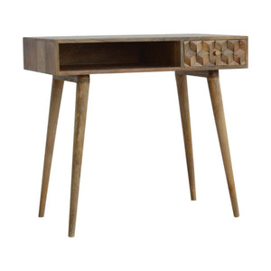 Cube Carved Writing Desk | Cube-Carved Detail | Home Office Desk