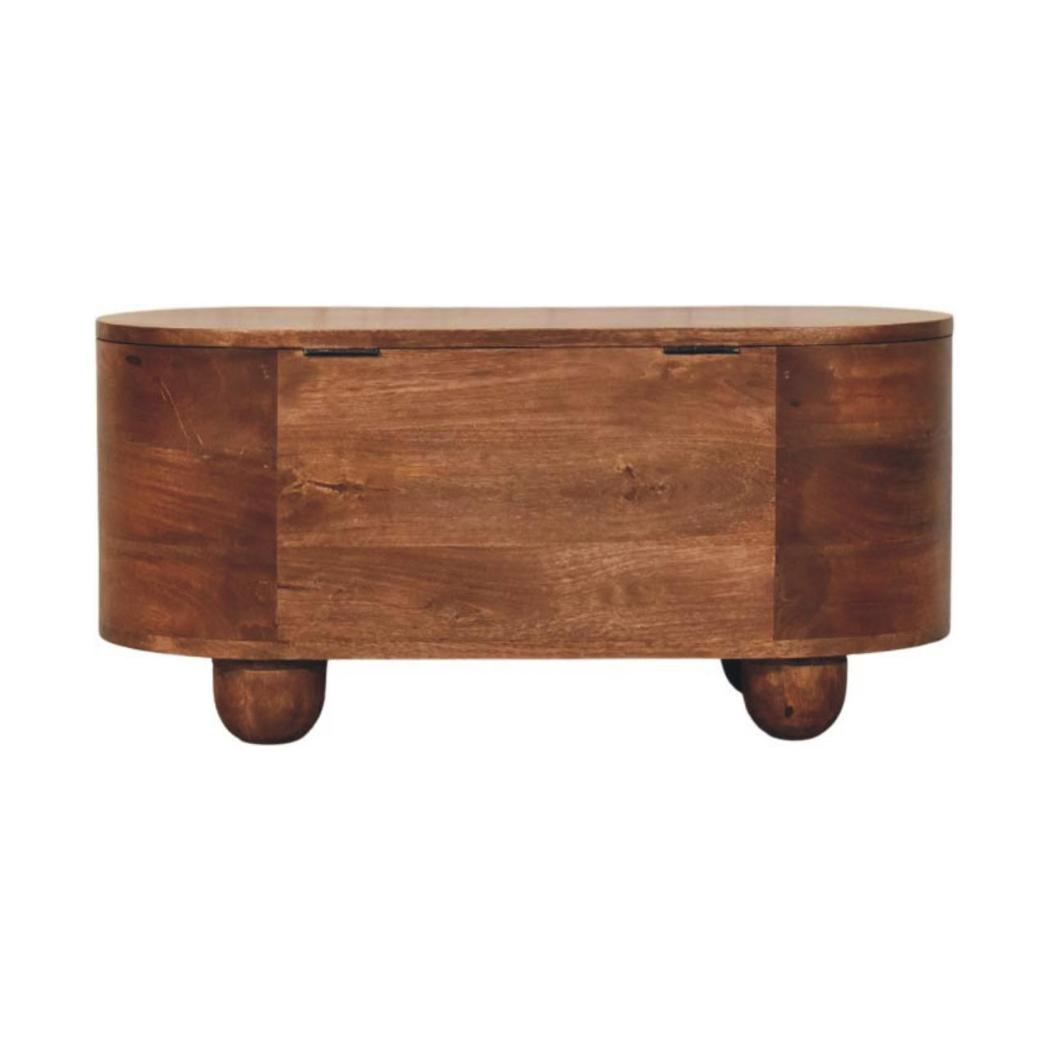 Curva Storage Trunk | Solid Mango Wood | Rounded Profile | Blanket Box and Coffee Table