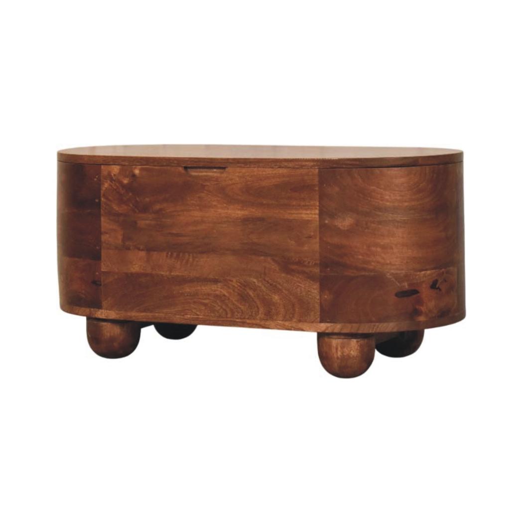 Curva Storage Trunk | Solid Mango Wood | Rounded Profile | Blanket Box and Coffee Table
